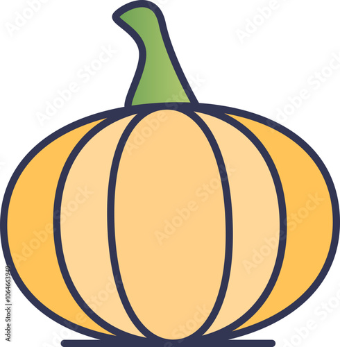 Simple pumpkin illustration symbolizing harvest and autumn.
