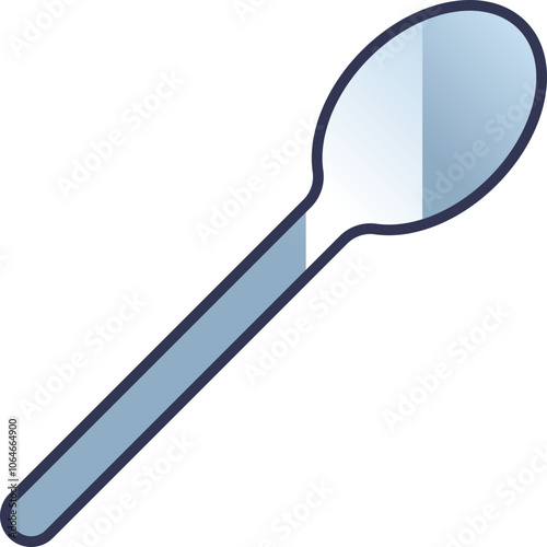 Illustration of a simple, reflective spoon symbolizing simplicity and utility.