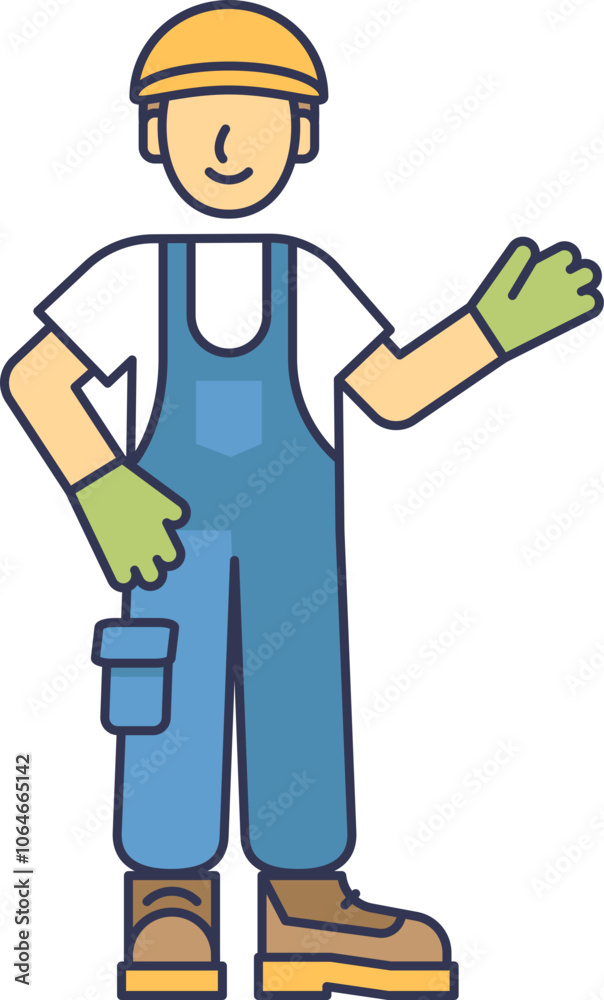 Illustration of a utility worker in safety gear, symbolizing labor and safety. Illustration of a utility worker in safety gear, symbolizing labor and safety.
