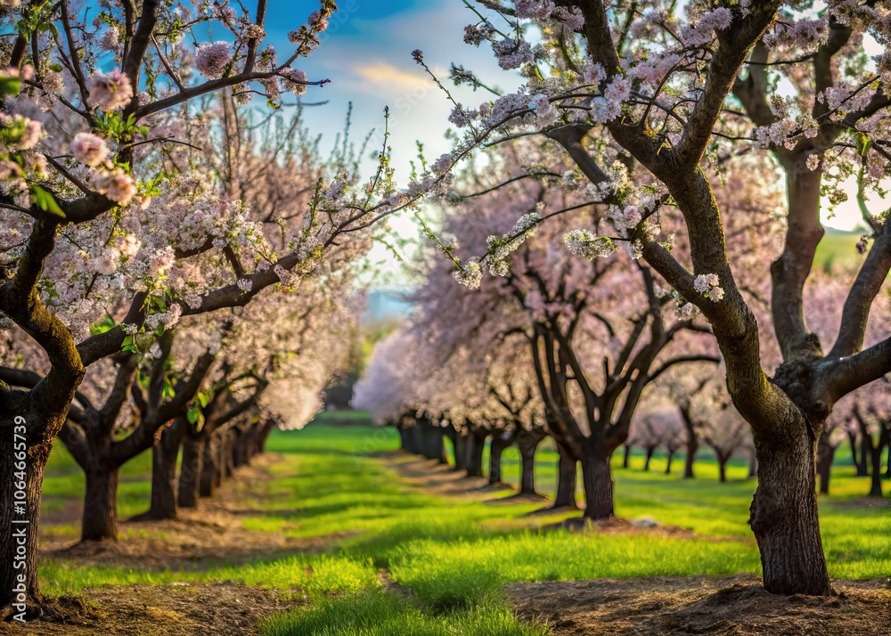 Captivating Documentary Photography of Almond Trees at Jacket Stage Post Bloom, Showcasing the Beauty of Nature in Springtime with Vibrant Colors and Intricate Details Captivating Documentary Photography of Almond Trees at Jacket Stage Post Bloom, Showcasing the Beauty of Nature in Springtime with Vibrant Colors and Intricate Details
