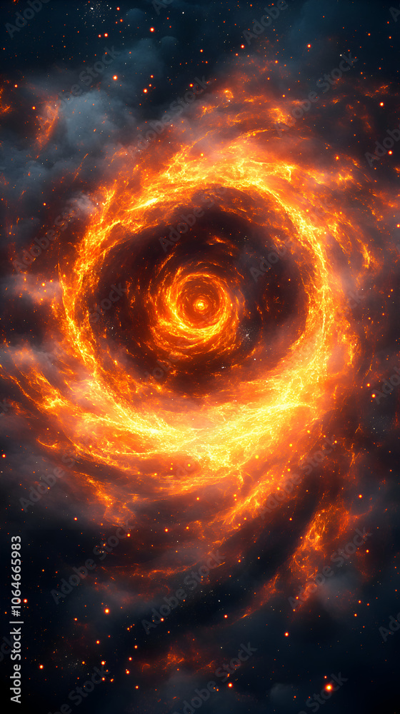 Galactic Swirl Fiery Wallpaper Abstract Cosmic Art with Nebula and Stars Galactic Swirl Fiery Wallpaper Abstract Cosmic Art with Nebula and Stars
