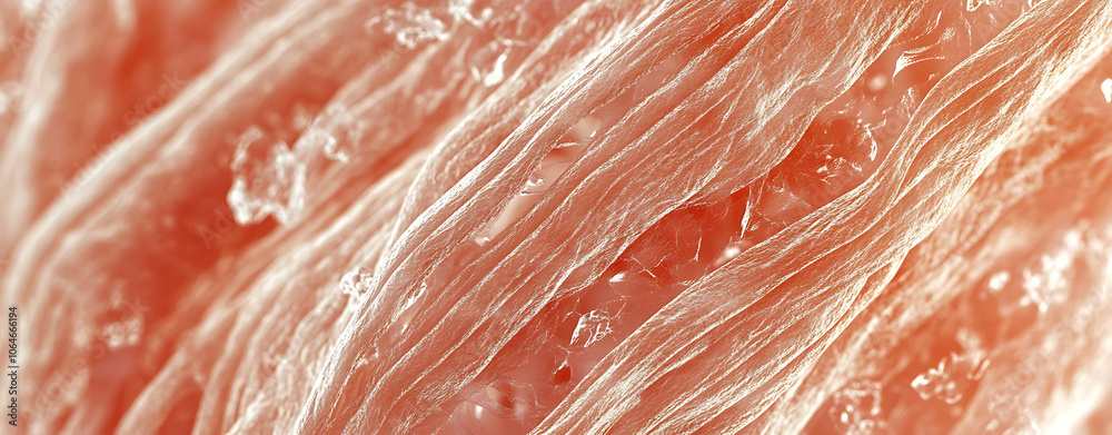 Close-Up of Muscle Fibers Under Microscope Close-Up of Muscle Fibers Under Microscope