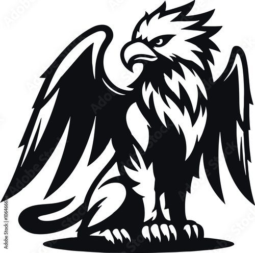 A griffin creature mascot on a white background