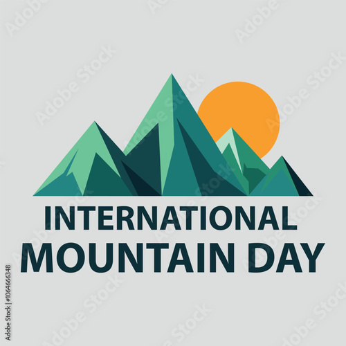 Mountain day - hand-written text, words, typography, calligraphy, hand-lettering. Vector concept morden illustration on mountain day in one color, for label, emblem, logo, banner, flyer, greeting card