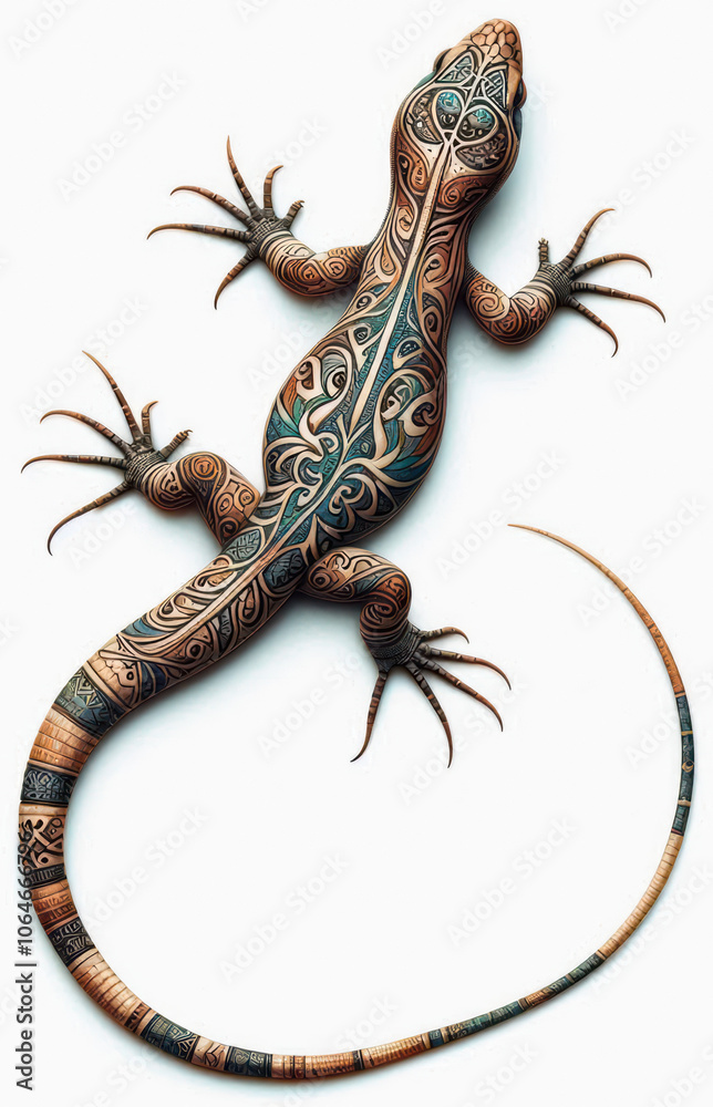 Naklejka premium TRIBAL TATOO トライバル タトゥ 刺青 トカゲ
