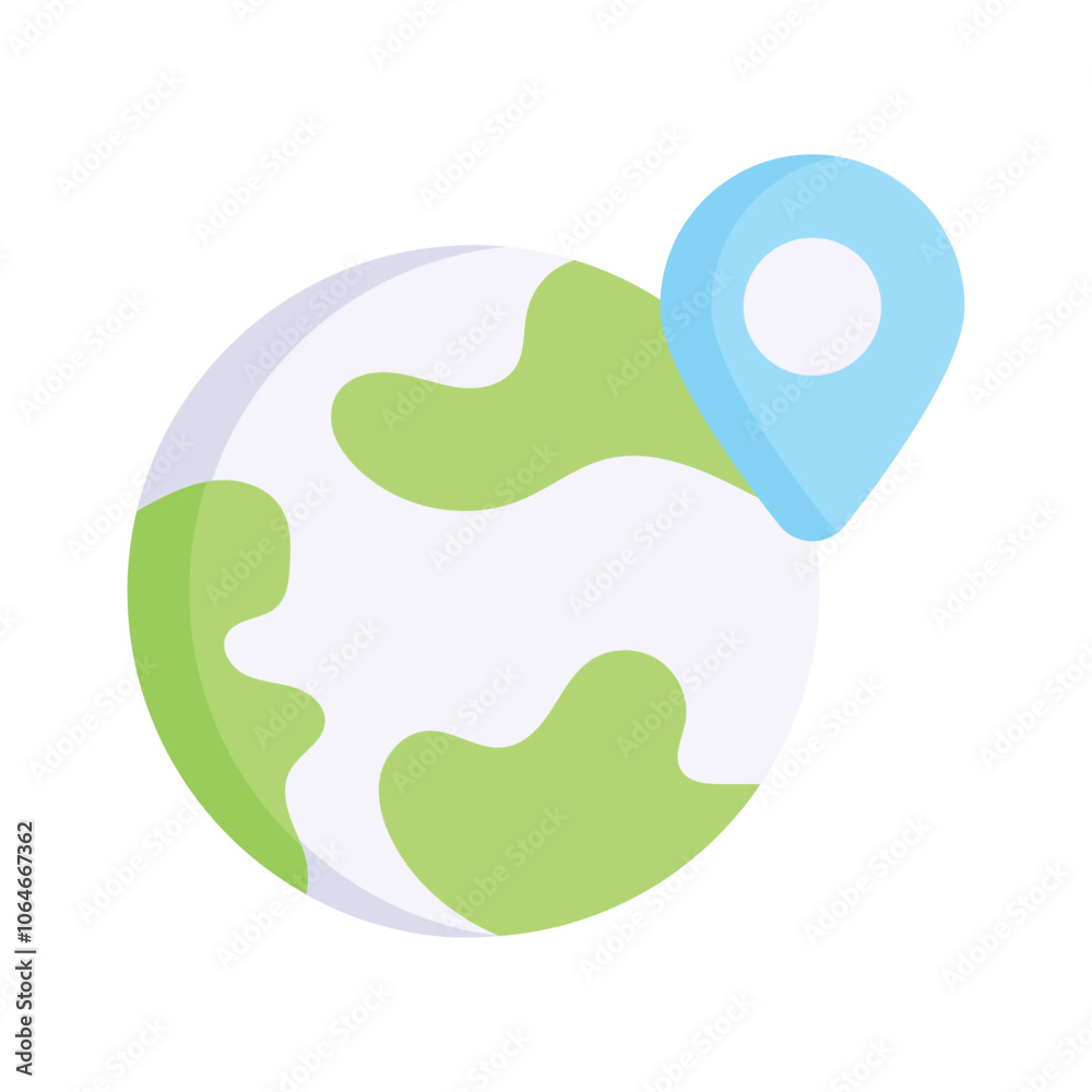 Globe with a location pin, symbolizing international reach Globe with a location pin, symbolizing international reach