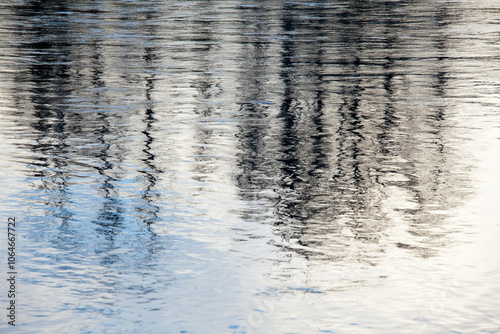 Reflection of trees in the Elwha River, Olympic Peninsula photo