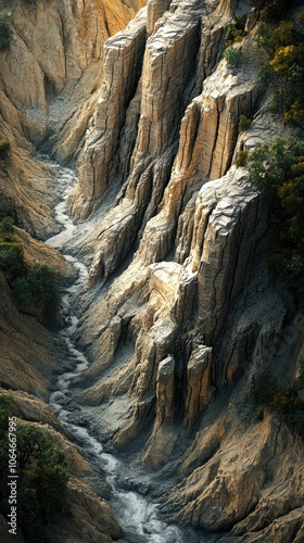 Dramatic Canyon Landscape with Layered Rock Formations