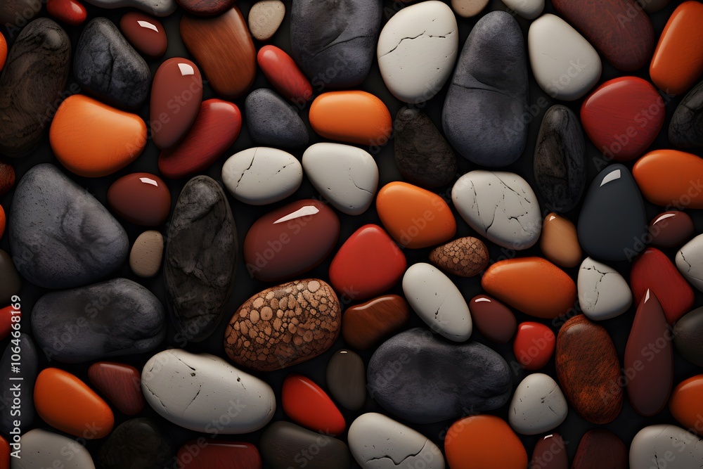 A collection of smooth, colorful stones arranged in a visually appealing pattern. A collection of smooth, colorful stones arranged in a visually appealing pattern.