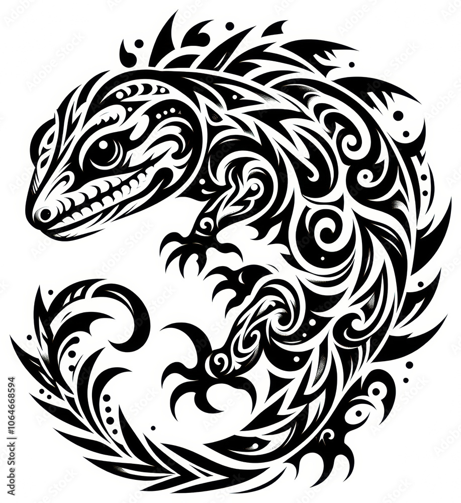 TRIBAL TATOO トライバル タトゥ 刺青 トカゲ TRIBAL TATOO トライバル タトゥ 刺青 トカゲ