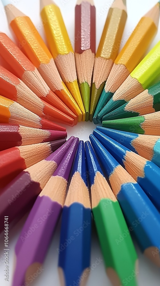 Naklejka premium colorful pencil color wheel