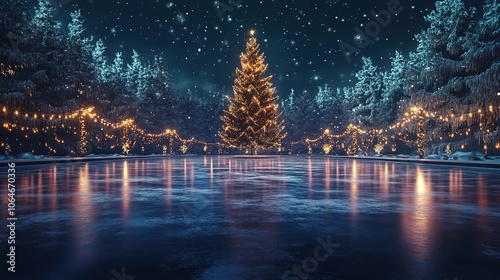 Christmas Ice rink background