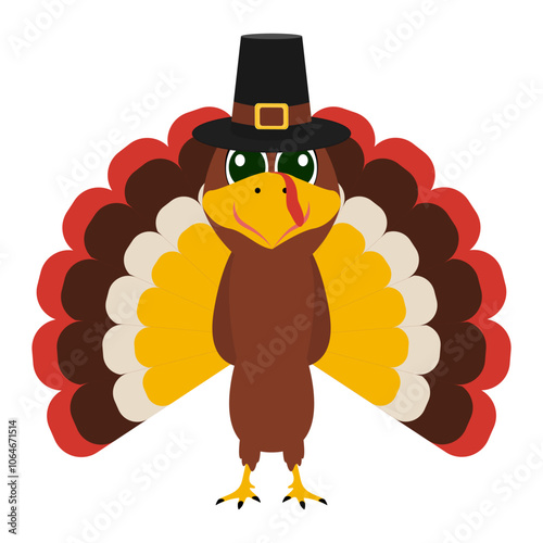 Turkey funny thanksgiving on white background  photo