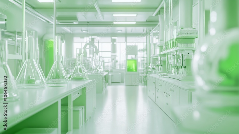 Modern Laboratory Interior with Scientific Research Equipment Modern Laboratory Interior with Scientific Research Equipment