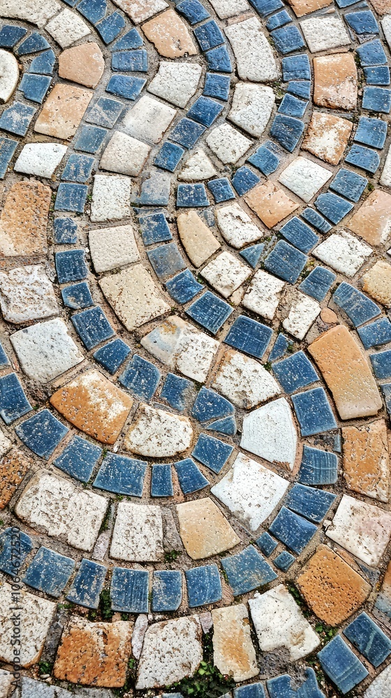 Fototapeta premium Intricate Close-Up of Colorful Tile Patterns