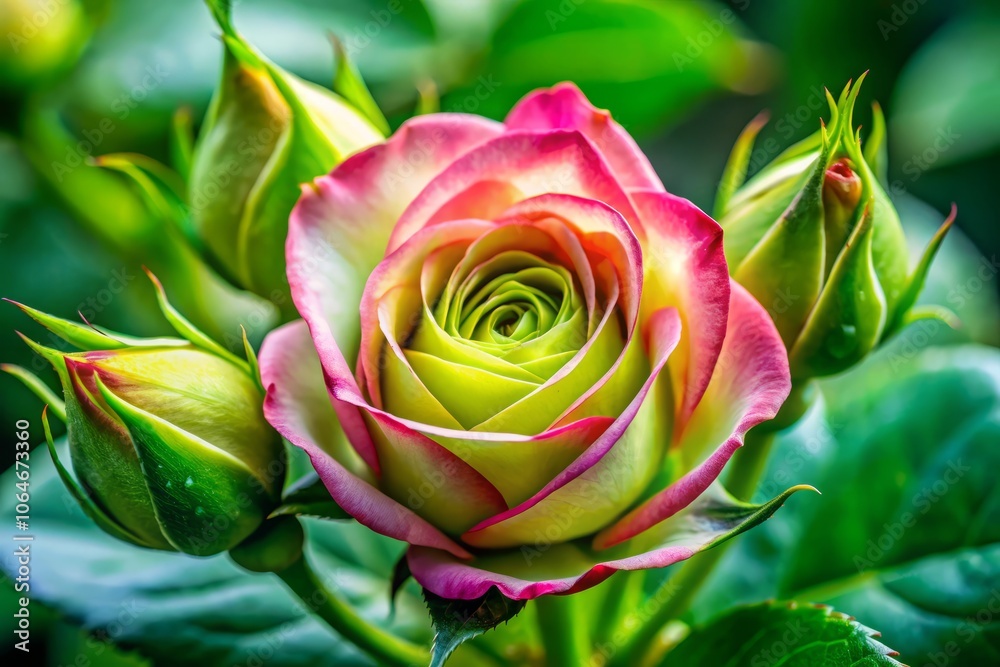 Close-Up of a Beautiful Rose Bud, Capturing the Delicate Petals and Lush Green Leaves in Soft Natural Light, Perfect for Food and Nature Photography Enthusiasts Seeking Floral Inspiration Close-Up of a Beautiful Rose Bud, Capturing the Delicate Petals and Lush Green Leaves in Soft Natural Light, Perfect for Food and Nature Photography Enthusiasts Seeking Floral Inspiration