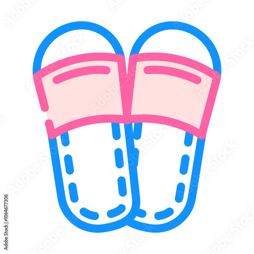 slippers spa therapy treatment color icon vector. slippers spa therapy treatment sign. isolated symbol illustration