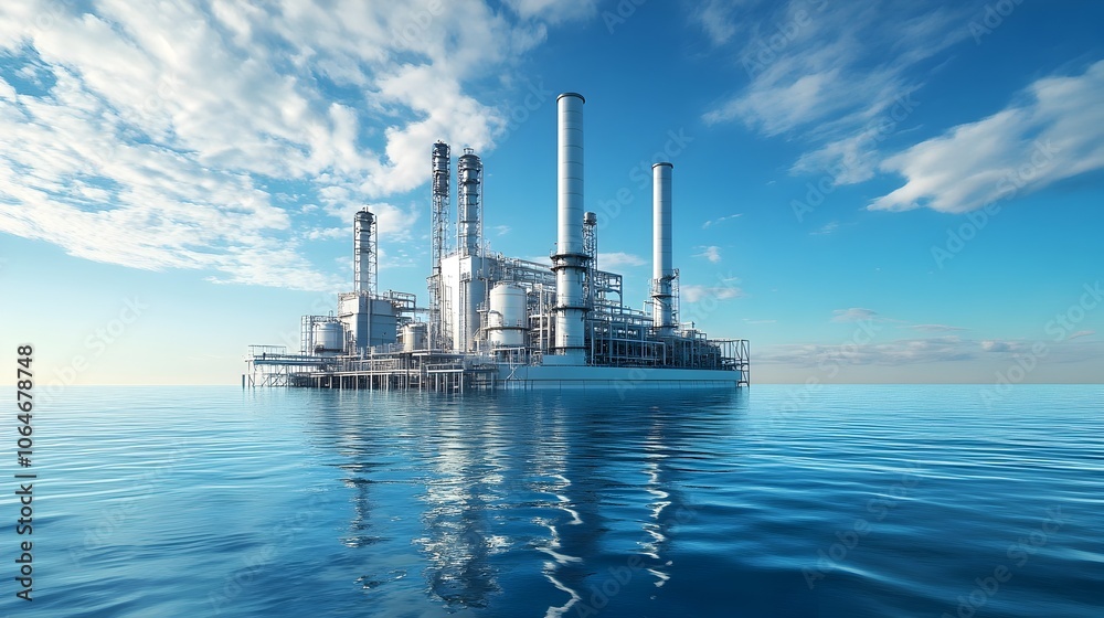 Massive Offshore Thermal Energy Conversion Plant Dominates Tranquil Tropical Seascape Massive Offshore Thermal Energy Conversion Plant Dominates Tranquil Tropical Seascape