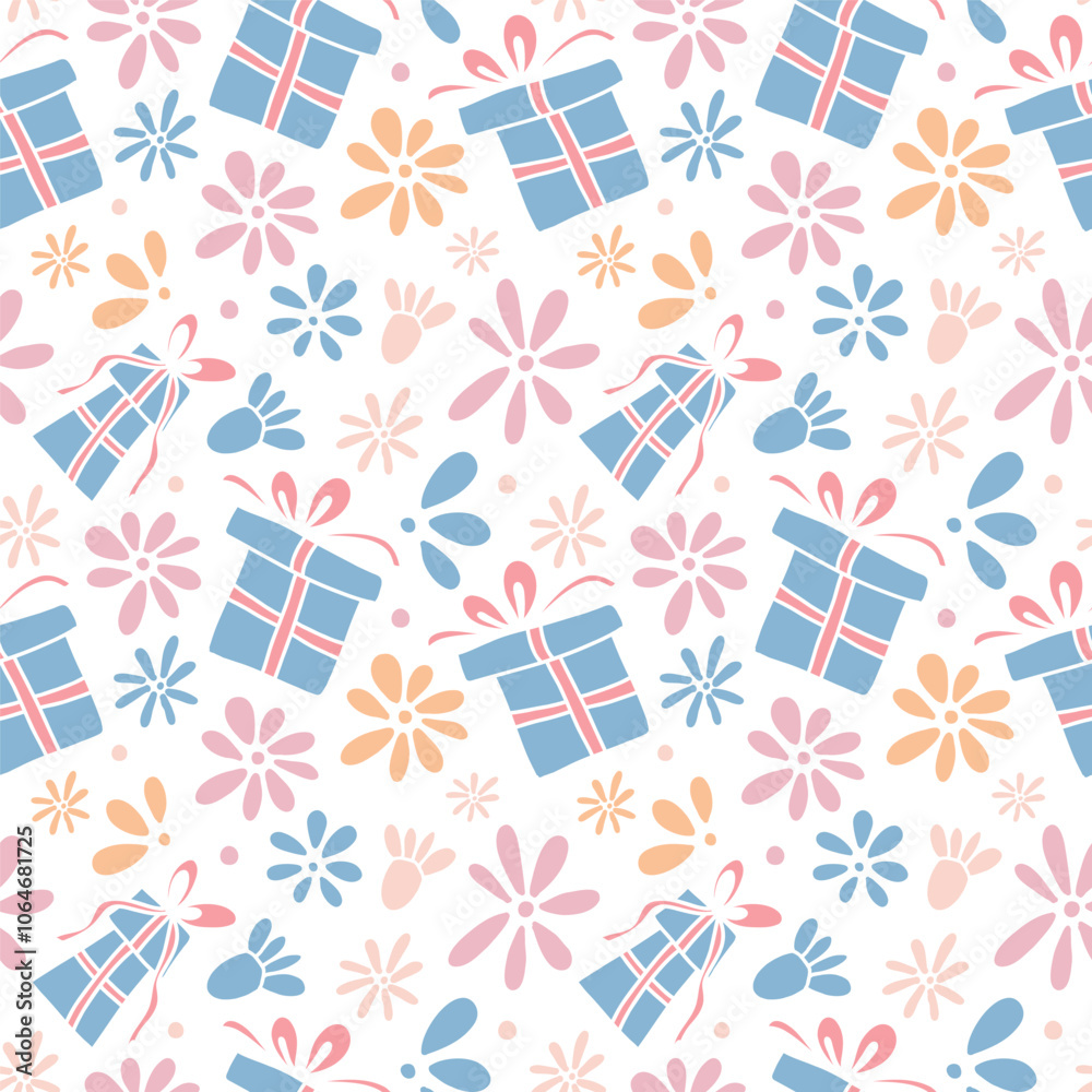 Pattern for fabric, packaging. New Year's gifts. Small delicate flowers. Pattern for fabric, packaging. New Year's gifts. Small delicate flowers.