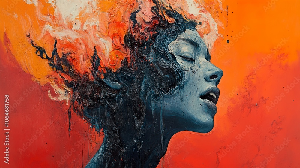 Abstract Portrait of a Woman in Flames Abstract Portrait of a Woman in Flames