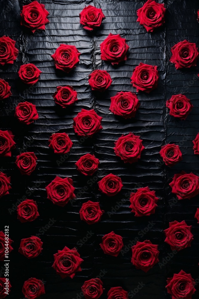 seamless red rose pattern on black wall seamless red rose pattern on black wall