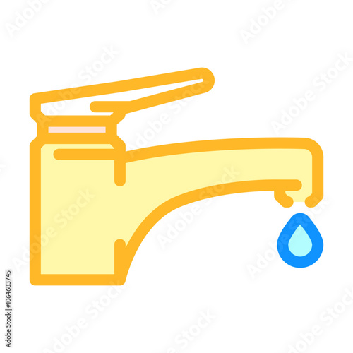 dripping faucet water saving color icon vector. dripping faucet water saving sign. isolated symbol illustration