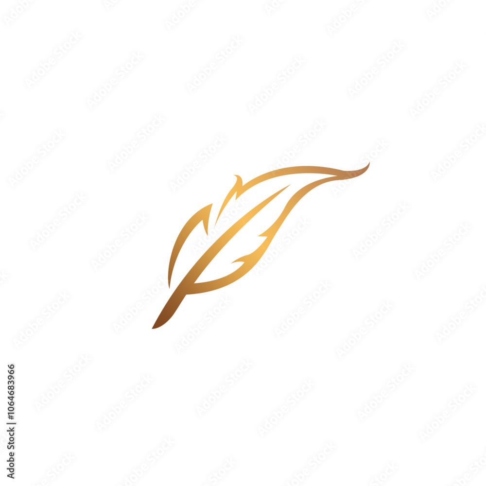 golden feather logo vector. feather icon design golden feather logo vector. feather icon design
