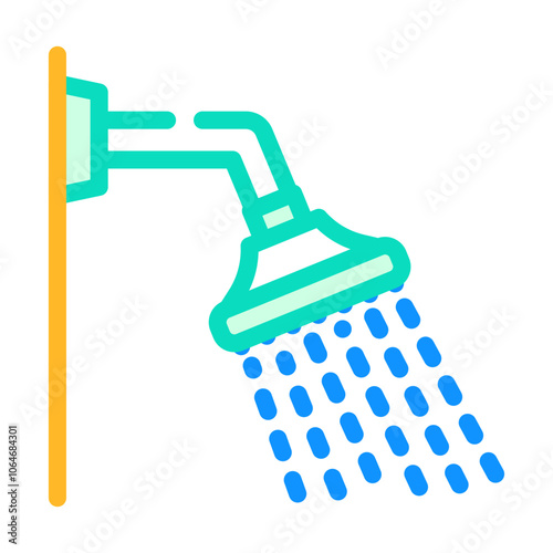 low-flow showerhead water saving color icon vector. low-flow showerhead water saving sign. isolated symbol illustration
