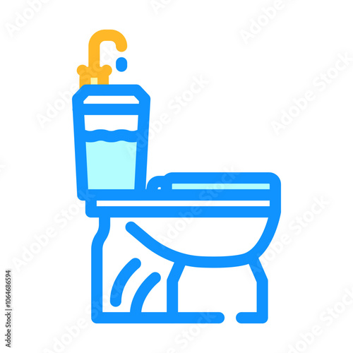 efficient toilet water saving color icon vector. efficient toilet water saving sign. isolated symbol illustration