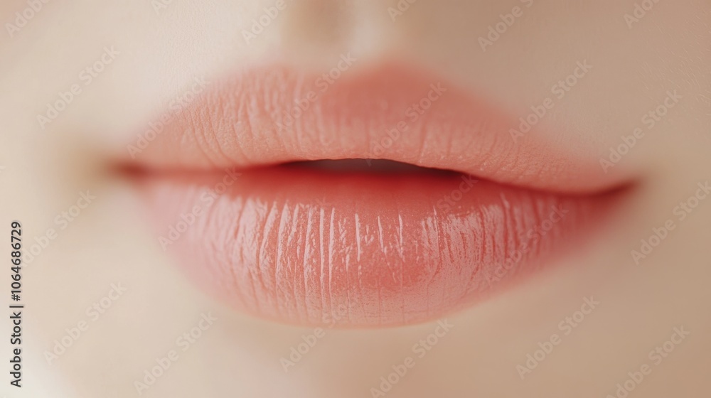 Fototapeta premium Close-up of soft, natural lips