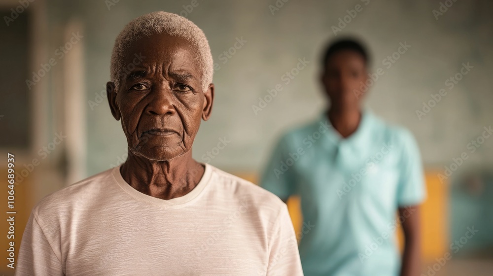 Caring Caregiver Assists Elderly Man with Stretching Exercises During Home Visit to Promote Mobility and Wellbeing Caring Caregiver Assists Elderly Man with Stretching Exercises During Home Visit to Promote Mobility and Wellbeing