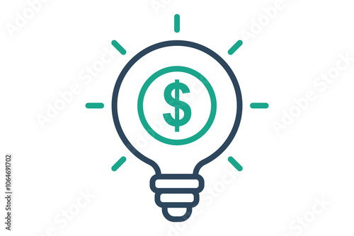 Reason icon. line icon style. light bulb with dollar. icon related to motivation. success elements vector illustration