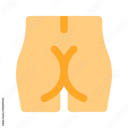 buttocks flat icon