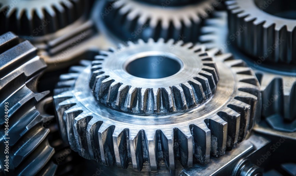 Close Up View of Metal Gears Interlocking Together, Showing the Precise Detail and Complexity of the Machine Parts Close Up View of Metal Gears Interlocking Together, Showing the Precise Detail and Complexity of the Machine Parts