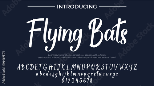 Flying Bats Font Stylish brush painted an uppercase vector letters, alphabet, typeface