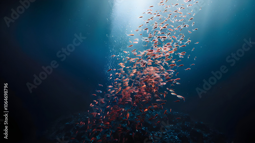 Enchanting Underwater Ballet: Krill Swarm in their Natural Deep Ocean Habitat