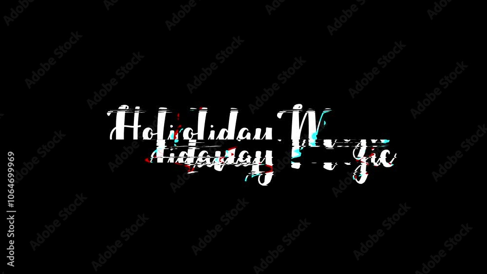 Holiday Magi Christmas Quote Animated Stylish Cursive Typography Text Glitch Effect on Black Background Holiday Magi Christmas Quote Animated Stylish Cursive Typography Text Glitch Effect on Black Background