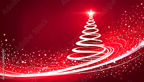 Christmas trees made of interconnected glowing lines and dots, resembling a network or constellation, positioned on either side of the image ,festive holiday theme