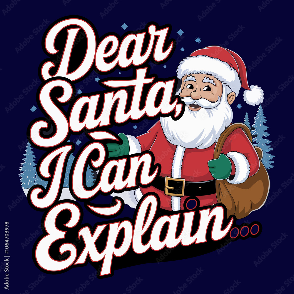 Santa Claus and Typography design for T-shirt.
Santa Claus and Typography design for T-shirt.