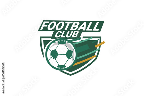 Soccer Logo or football club sign Badge. Football logo with shield background vector design. Vector illustration. 