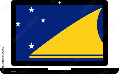 Tokelau Flag in Laptop