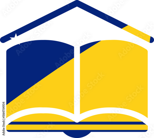 Tokelau flag on Book with symbol icon