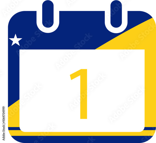 Tokelau Flag On Date in Calender icon