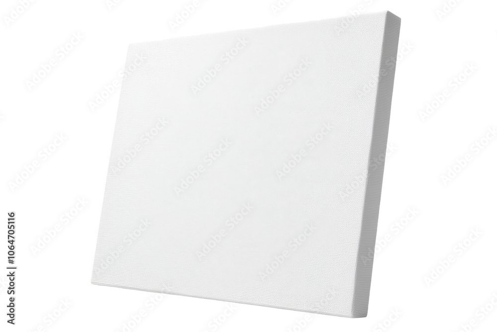 Fototapeta premium Blank canvas on white backdrop, ideal for creative projects, showcasing versatility, simplicity, and endless artistic possibilities.