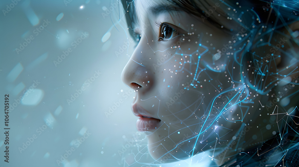 woman that is connected to AI and cyborg technology in the future, futuristic biology, integration with artificial intelligence woman that is connected to AI and cyborg technology in the future, futuristic biology, integration with artificial intelligence