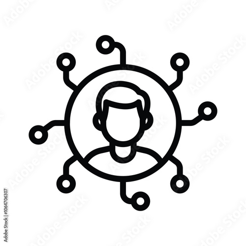 Person with multiple connections, symbolizing networking