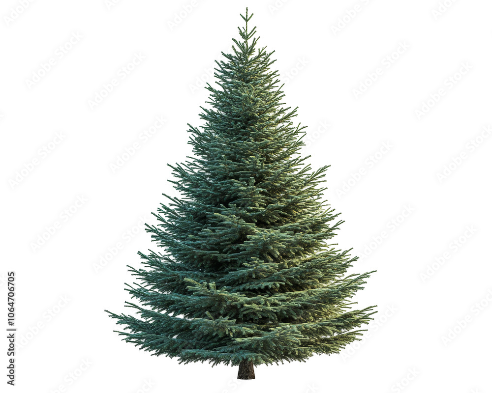 Classic Christmas tree adorned with ornaments, set against a clean white background, evoking festive cheer and holiday spirit. Classic Christmas tree adorned with ornaments, set against a clean white background, evoking festive cheer and holiday spirit.
