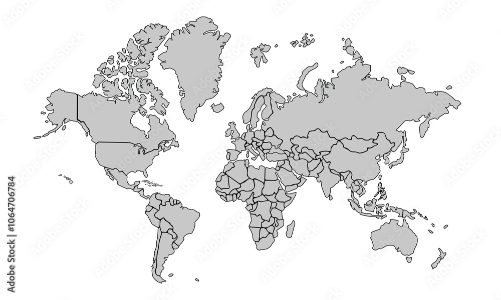 World map.for website layouts,background,education, precise,customizable,Travel worldwide,map silhouette backdrop,earth geography, political,reports.Vector illustration map. World map.for website layouts,background,education, precise,customizable,Travel worldwide,map silhouette backdrop,earth geography, political,reports.Vector illustration map.