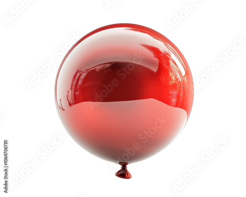 Free Download Classic red balloon with a glossy finish, floating against a clean background, evoking a sense of joy and celebration. - GFXLoad