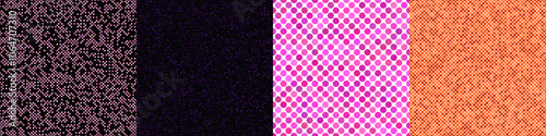 Seamless geometric dot pattern background set